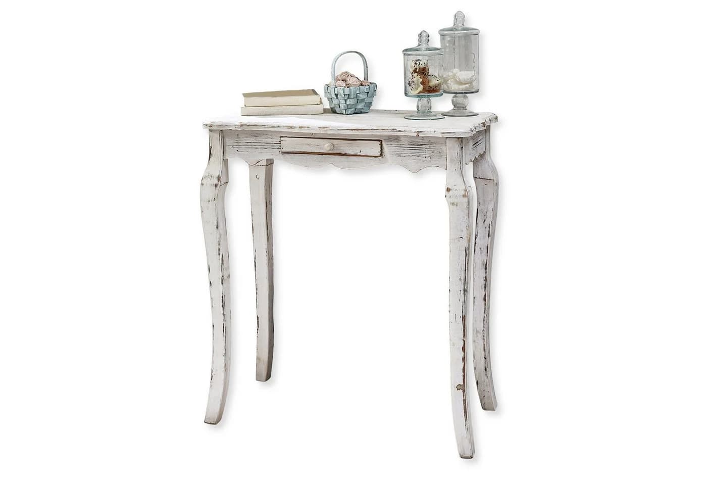 Mirabeau Konsole Barbey antikweiß Tannenholz Landhausstil - Bild 2