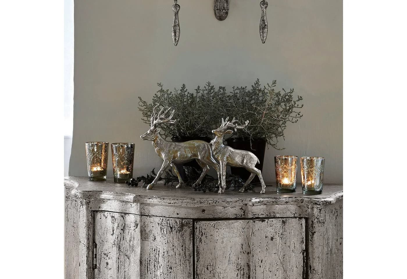 Mirabeau Weihnachtsfigur Hirsche 2er Set Silber - Bild 4