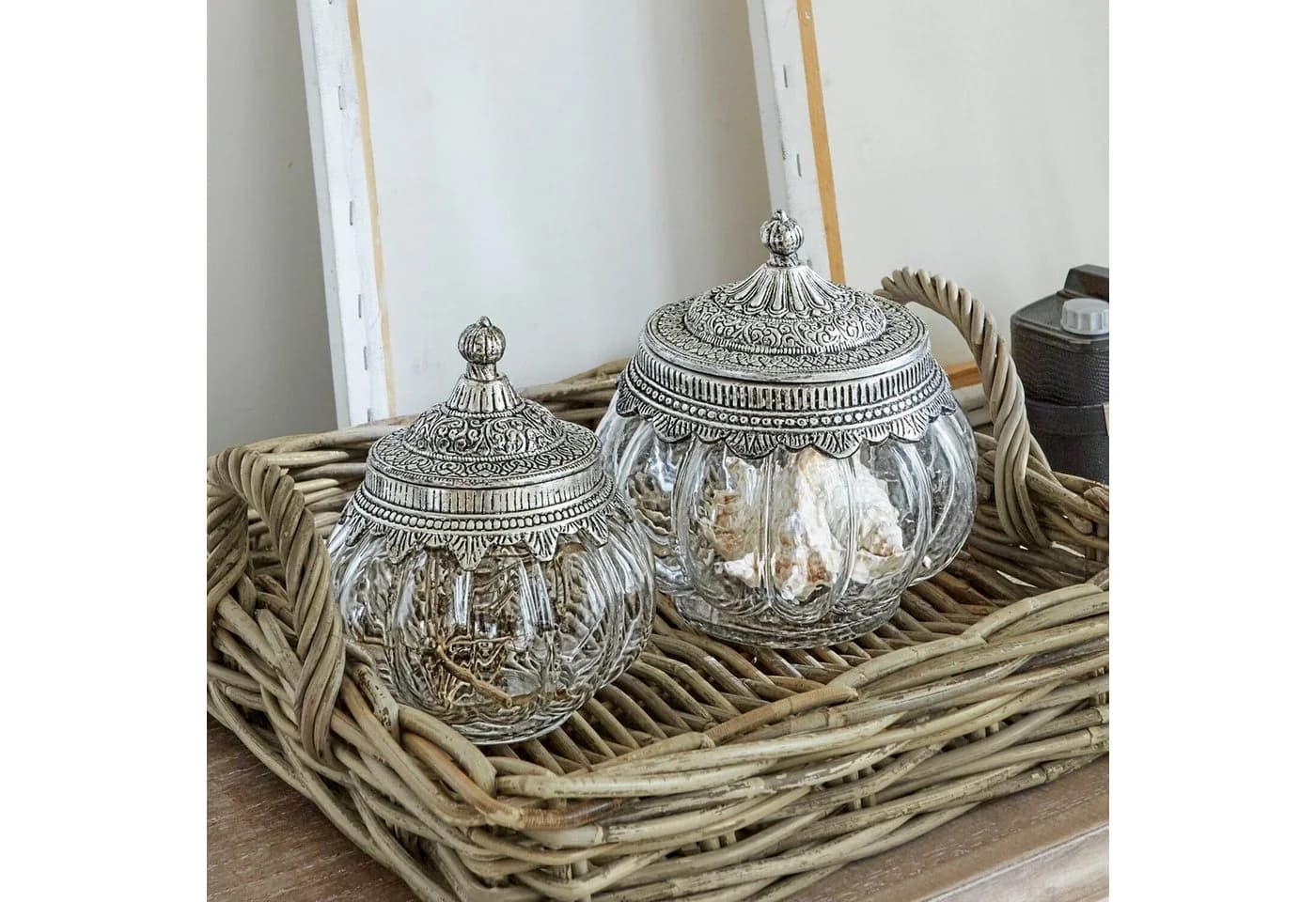Mirabeau Glasdosen 2er Set Madelon klar/silber mit Eisendeckel - Bild 3