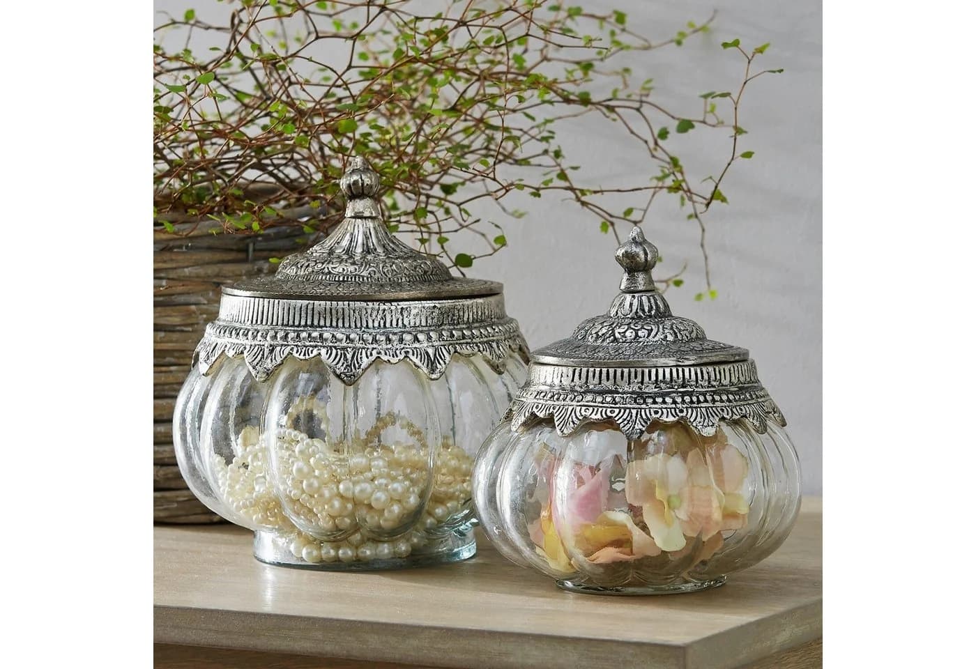 Mirabeau Glasdosen 2er Set Madelon klar/silber mit Eisendeckel - Bild 4