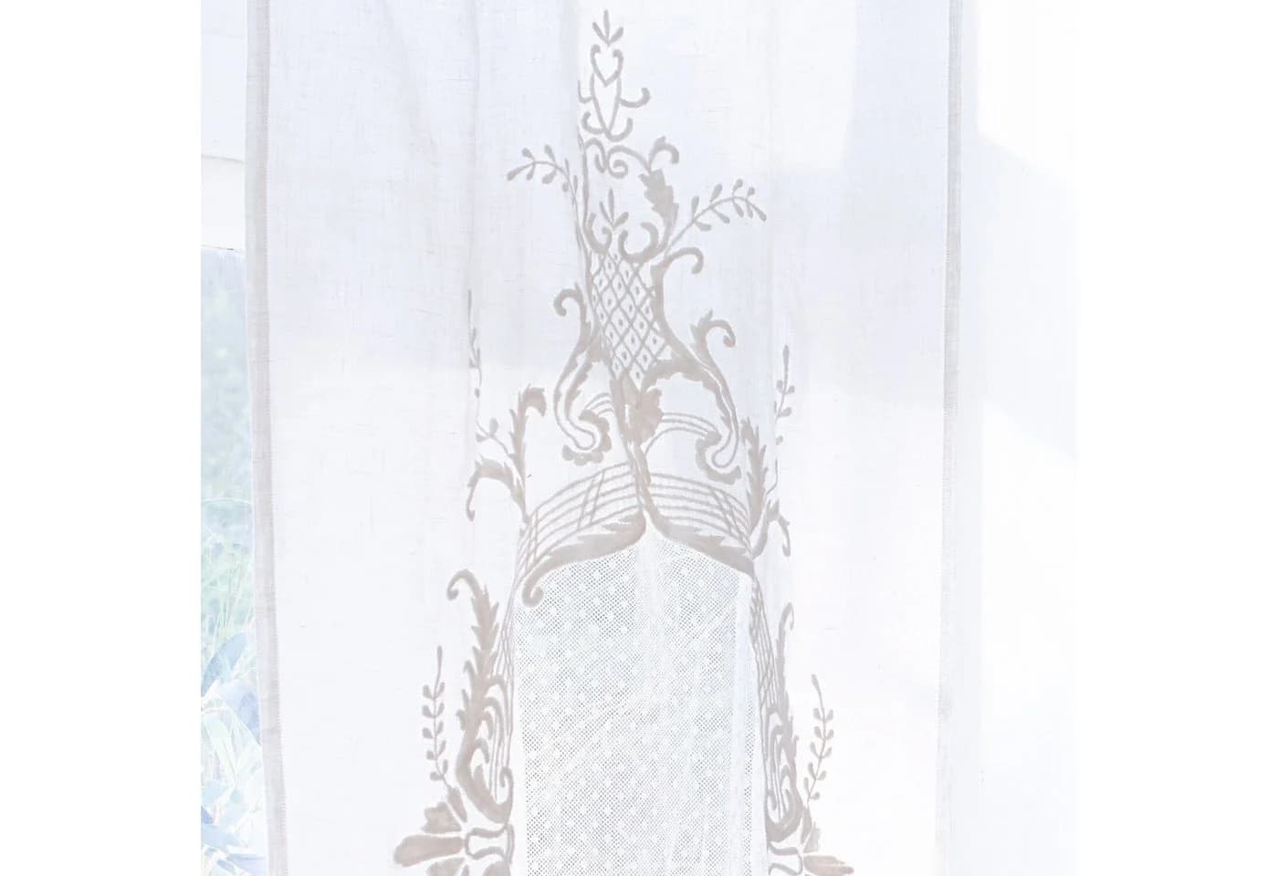 Mirabeau Vorhang Gardine Leia Creme Leinen Ornament-Stickerei - Bild 5