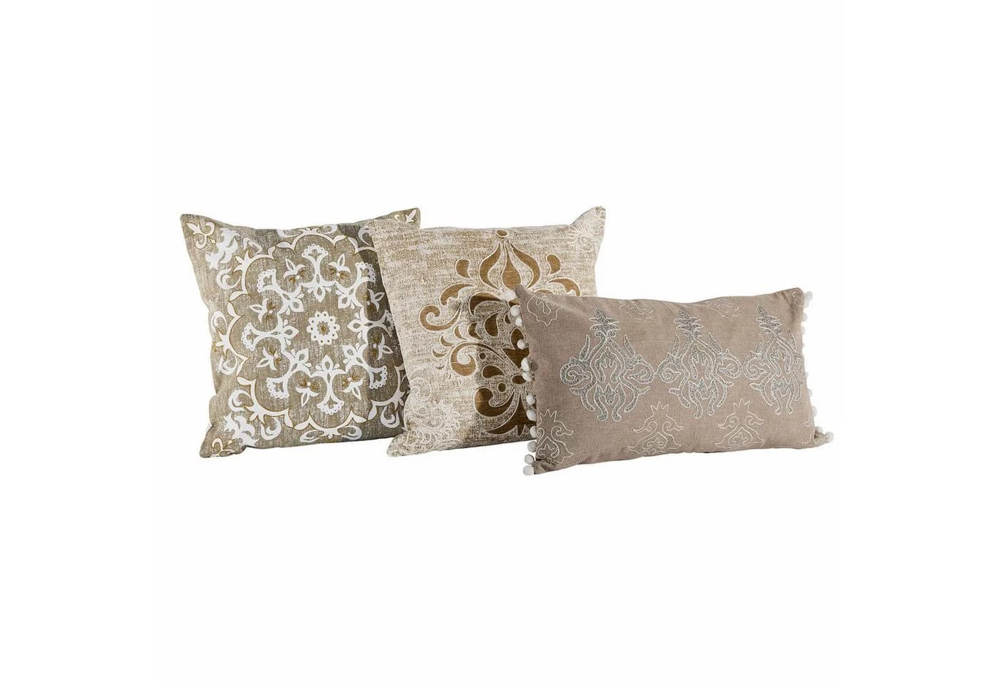Mirabeau Kissenhülle 3er Set Emelin Creme Metallic-Print - Bild 2