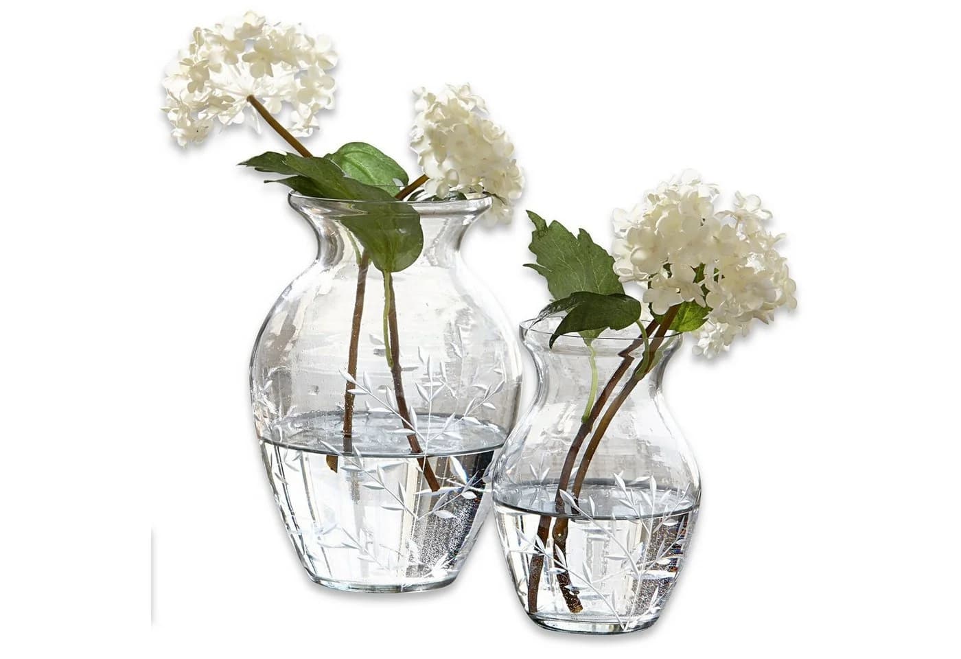 Mirabeau Tischvase 2er Set Paimpont klar Glas Ranken Schliff - Bild 2