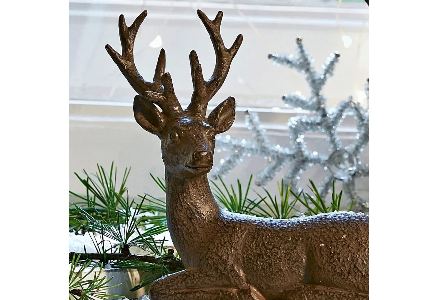 Mirabeau Weihnachtsfigur Hirsch 2er Set Janville antikbraun - Bild 4
