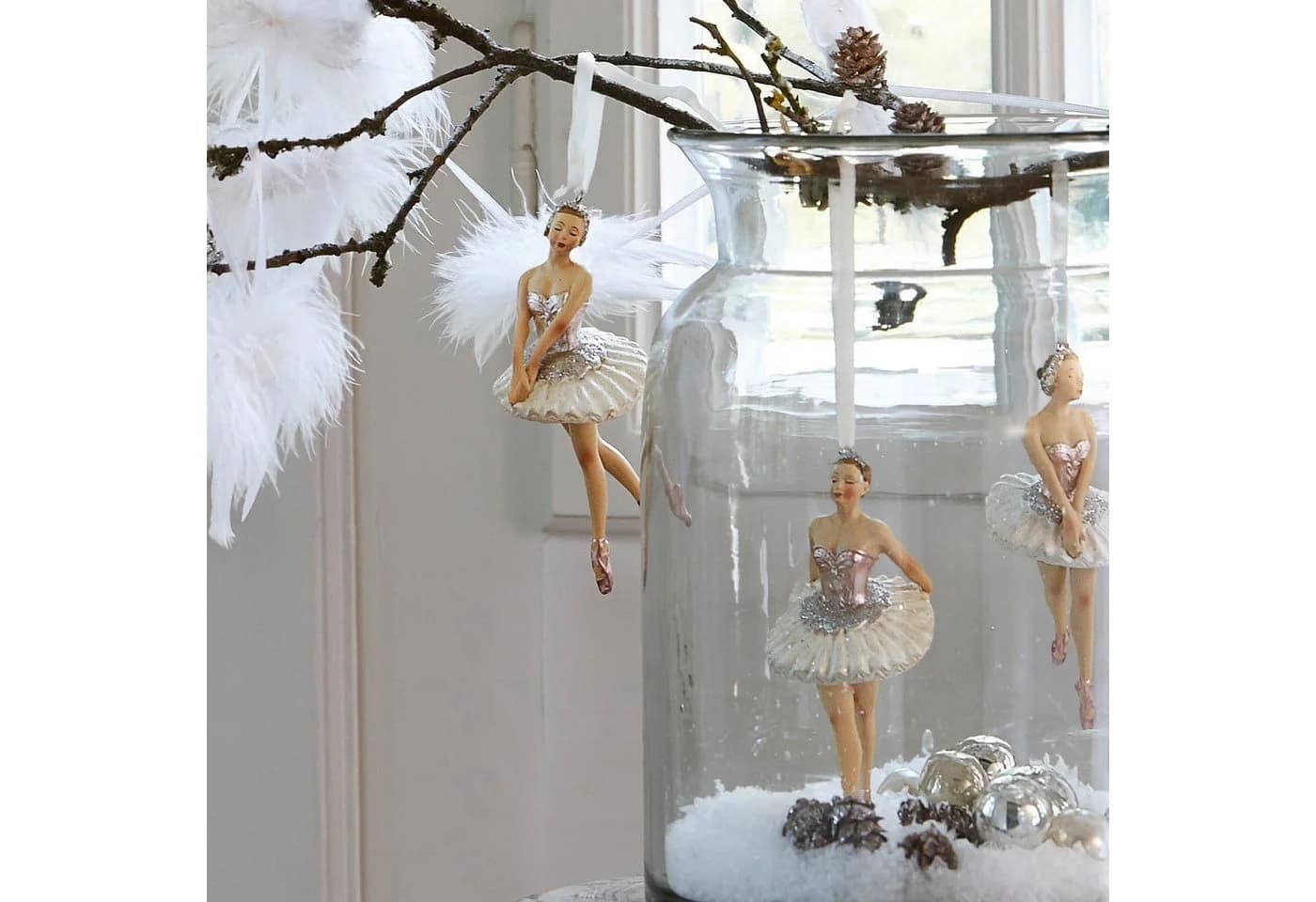 Mirabeau Christbaumschmuck Figur 4er Set Tadley Weiß/Rosa - Bild 5