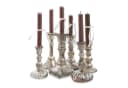 Mirabeau Kerzenständer 6er Set Adolpha antiksilber Glas Shabby-Chic Bild 2