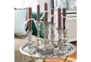 Mirabeau Kerzenständer 6er Set Adolpha antiksilber Glas Shabby-Chic Bild 3
