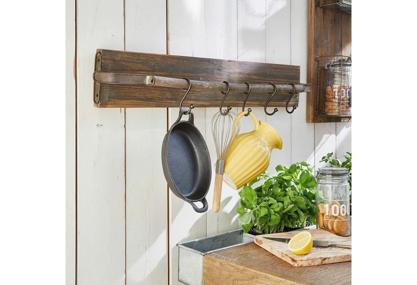 Mirabeau Hakenleiste Paulding 5 Haken Tannenholz Eisen Antikbraun - Bild 5