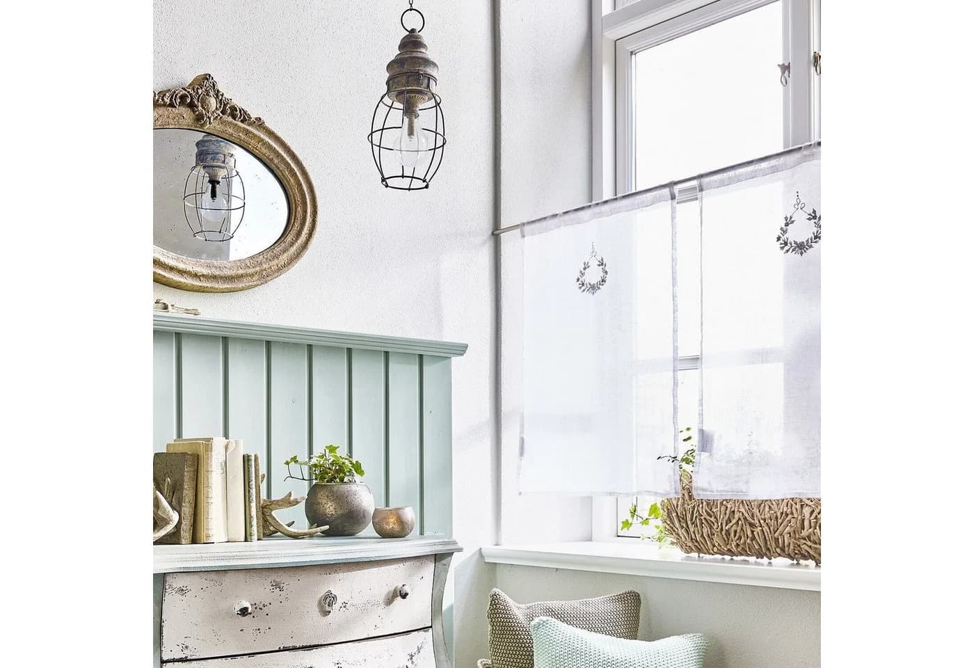 Mirabeau Scheibengardine Bréteny Creme Leinen mit Stickerei - Bild 3