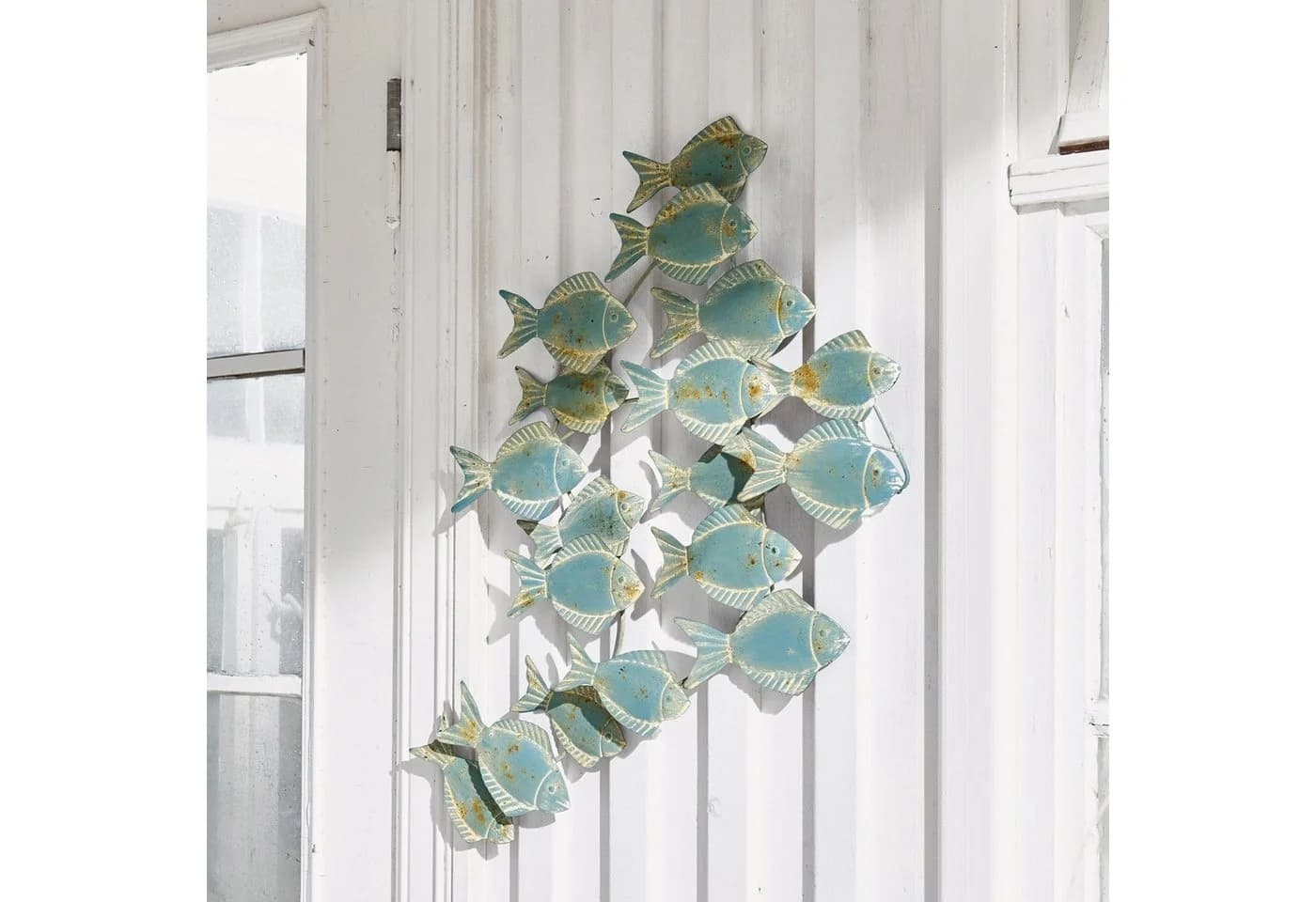 Mirabeau Wanddekoobjekt Fischschwarm Pesce graublau