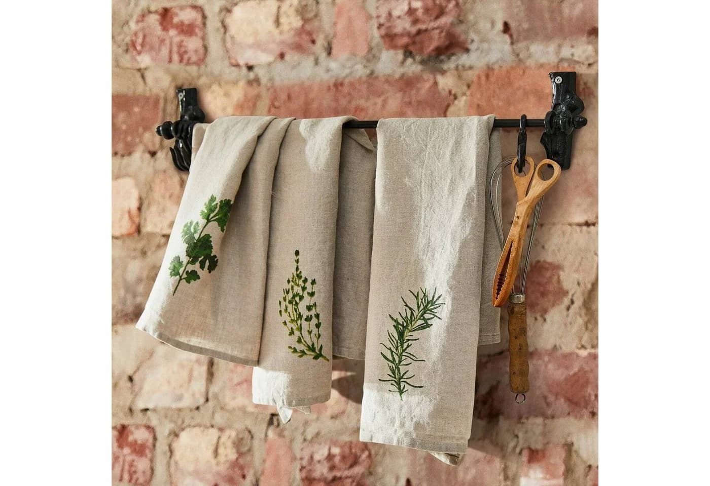 Mirabeau Geschirrtuch 3er Set Herbal Gardens Beige/Grün - Bild 5