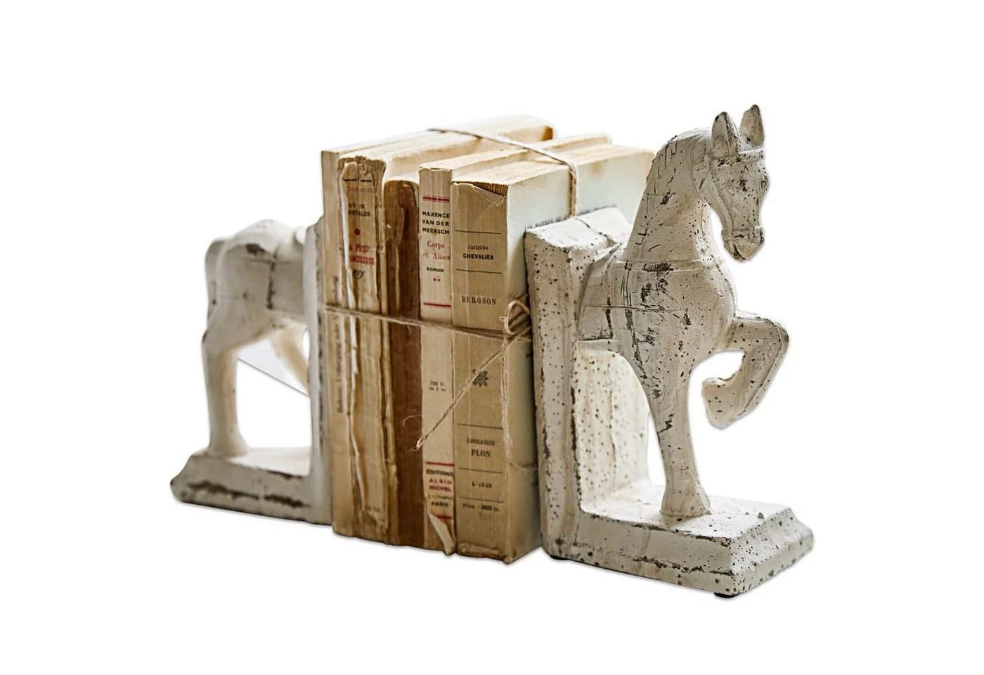 Mirabeau Buchstütze 2er Set Horses Creme Terrakotta Shabby-Chic - Bild 2