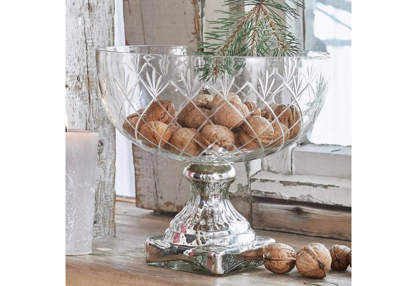 Mirabeau Geschirr-Set Schale Iesha klar/antiksilber Glas