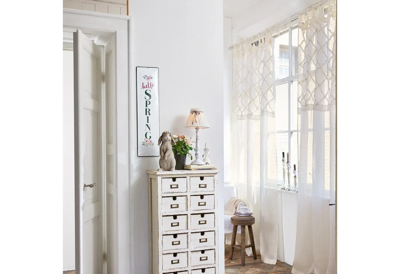 Mirabeau Vorhang Gardine Mistry Creme Leinen mit Rüschen - Bild 3