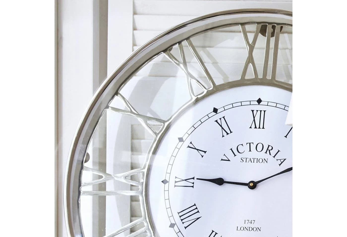 Mirabeau Wanduhr Victoria Station silber Aluminium Stahl Glas - Bild 5