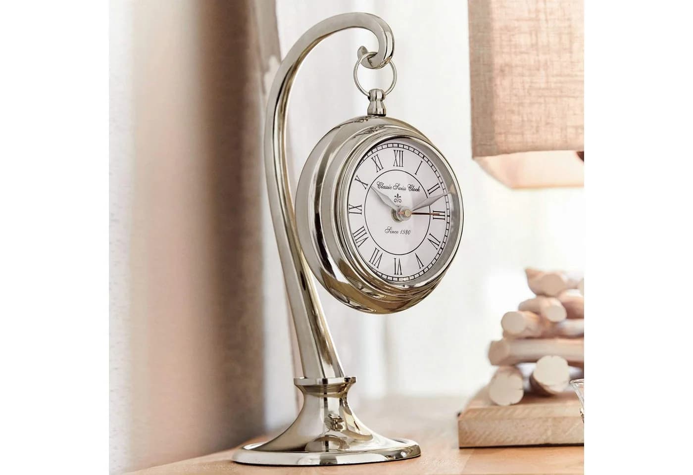 Mirabeau Wanduhr Barbe silber - Aluminium Stahl Glas Industrial-Chic