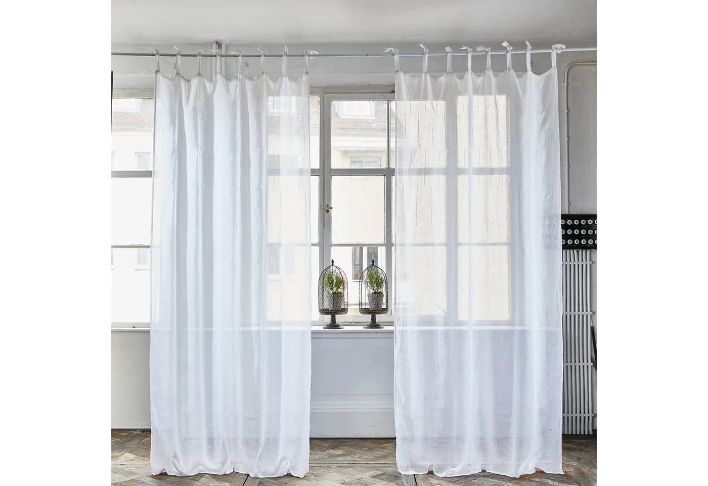 Mirabeau Vorhang Gardine Sommevoire Weiß Leinen