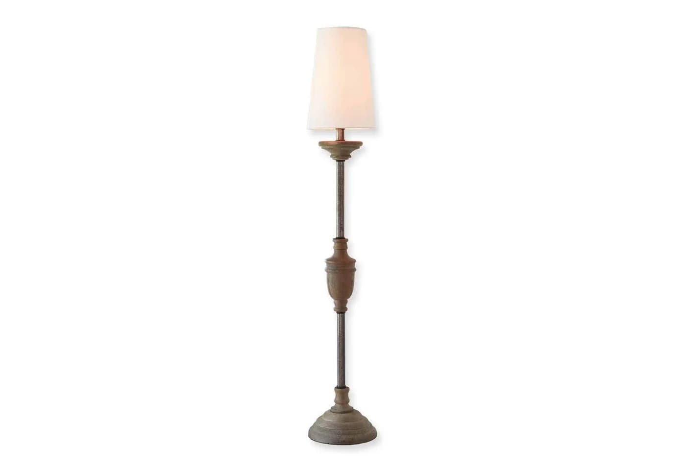 Mirabeau Tischleuchte Caylus weiß/braun - Mangoholz & Eisen - Bild 2