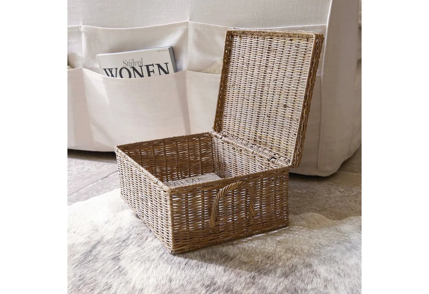 Mirabeau Dekokorb Box Carcans Braun/Weiß Rattan - Bild 3