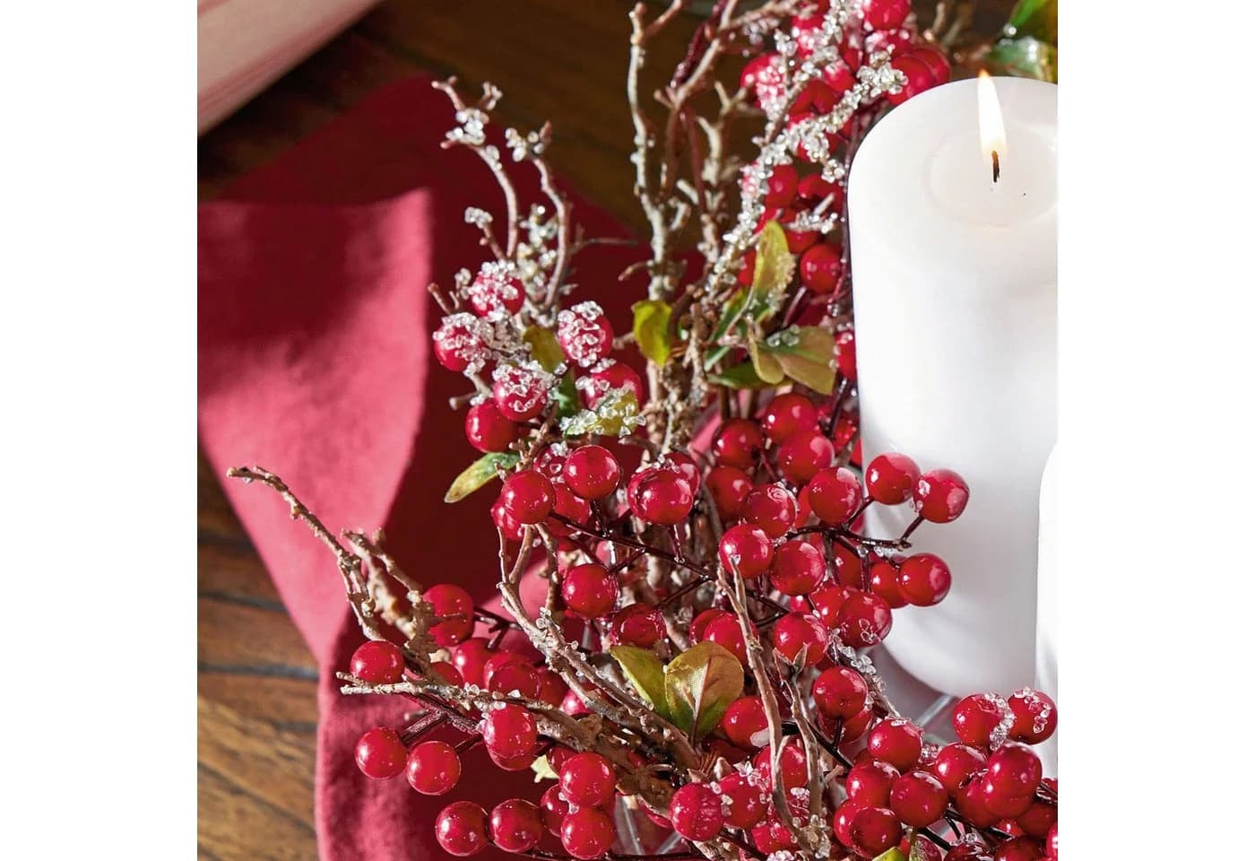Mirabeau Dekokranz Usovo rot/braun mit Frost-Optik - Bild 4