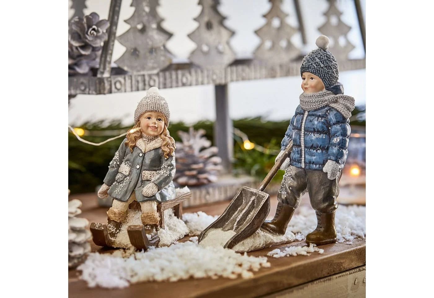 Mirabeau Weihnachtsfigur 2er Set bunt Polyresin