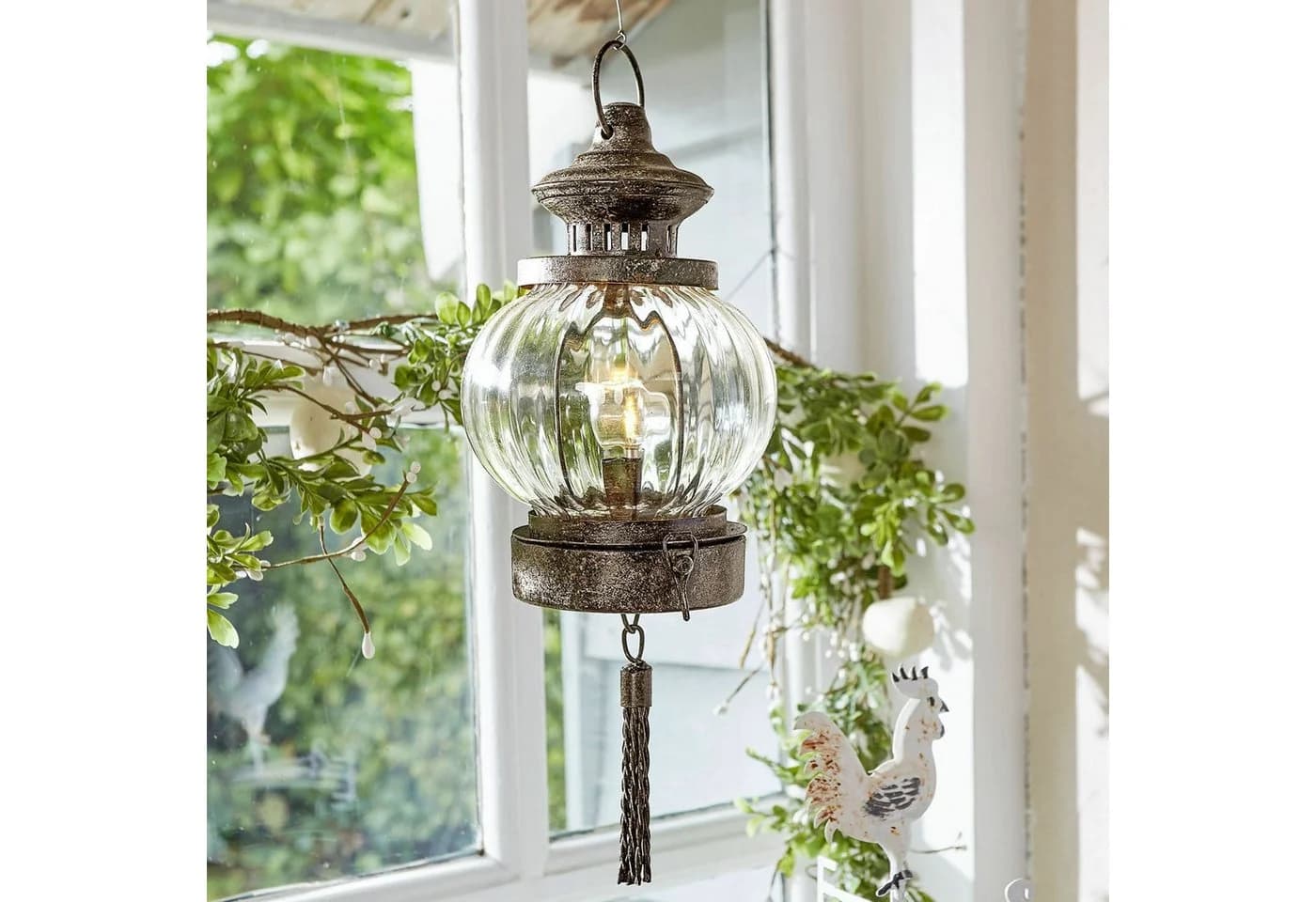 Mirabeau LED Laterne Timone Rostbraun