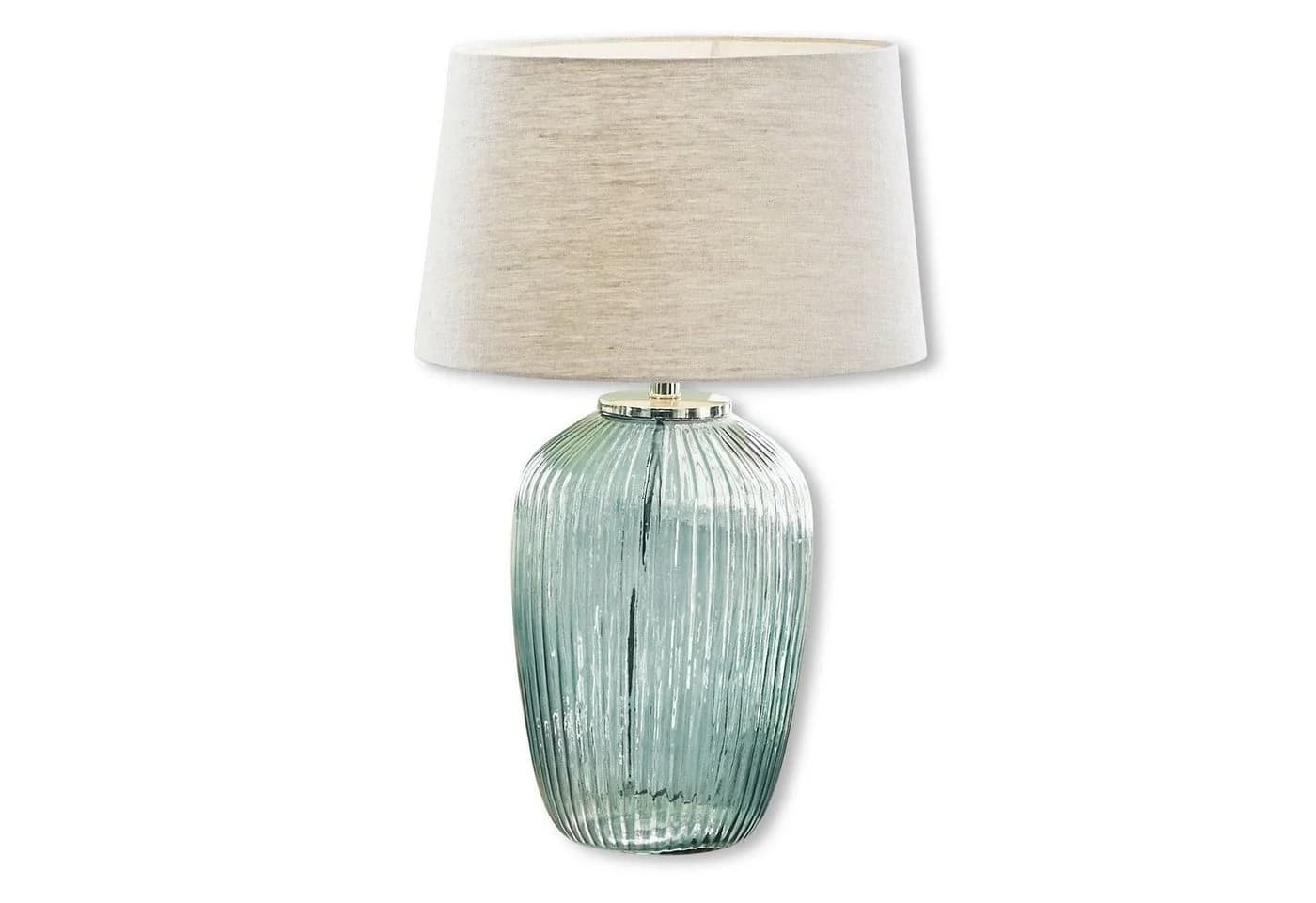 Mirabeau Tischleuchte Fenis Creme/Grün Geriffeltes Glas - Bild 2