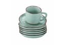 Mirabeau Geschirr-Set Tasse mit Untertasse 6er Set Biarré türkis Bild 2