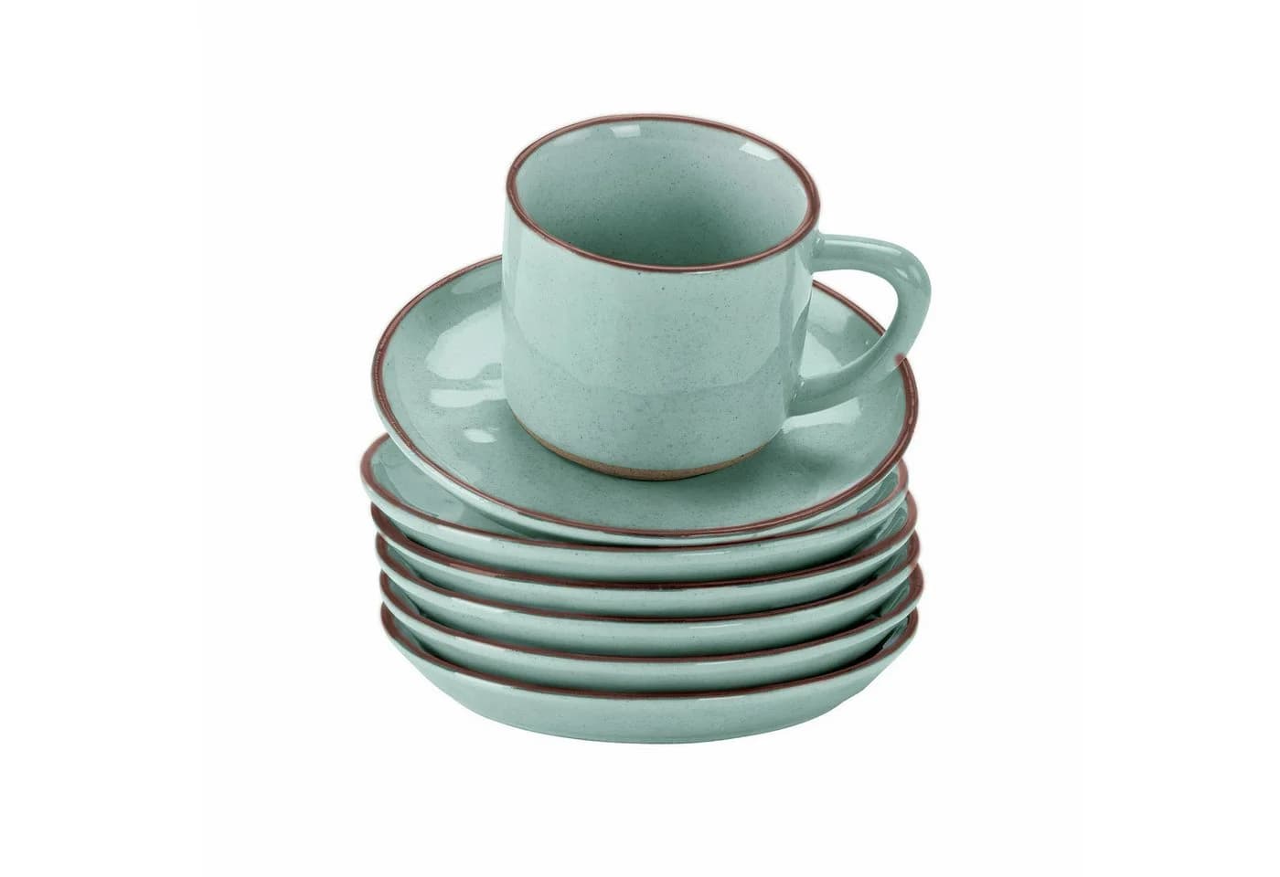 Mirabeau Geschirr-Set Tasse mit Untertasse 6er Set Biarré türkis - Bild 2
