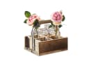 Mirabeau Übertopf Vase 4er Set Reverie Braun/Klar mit Holzkorb Bild 2