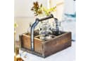 Mirabeau Übertopf Vase 4er Set Reverie Braun/Klar mit Holzkorb Bild 3