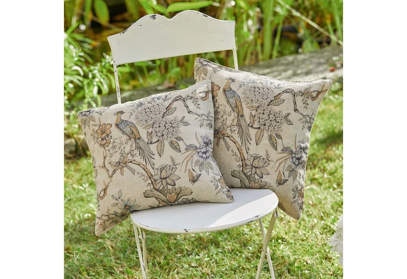 Mirabeau Kissenhülle 2er Set Lorry beige Toile de Jouy