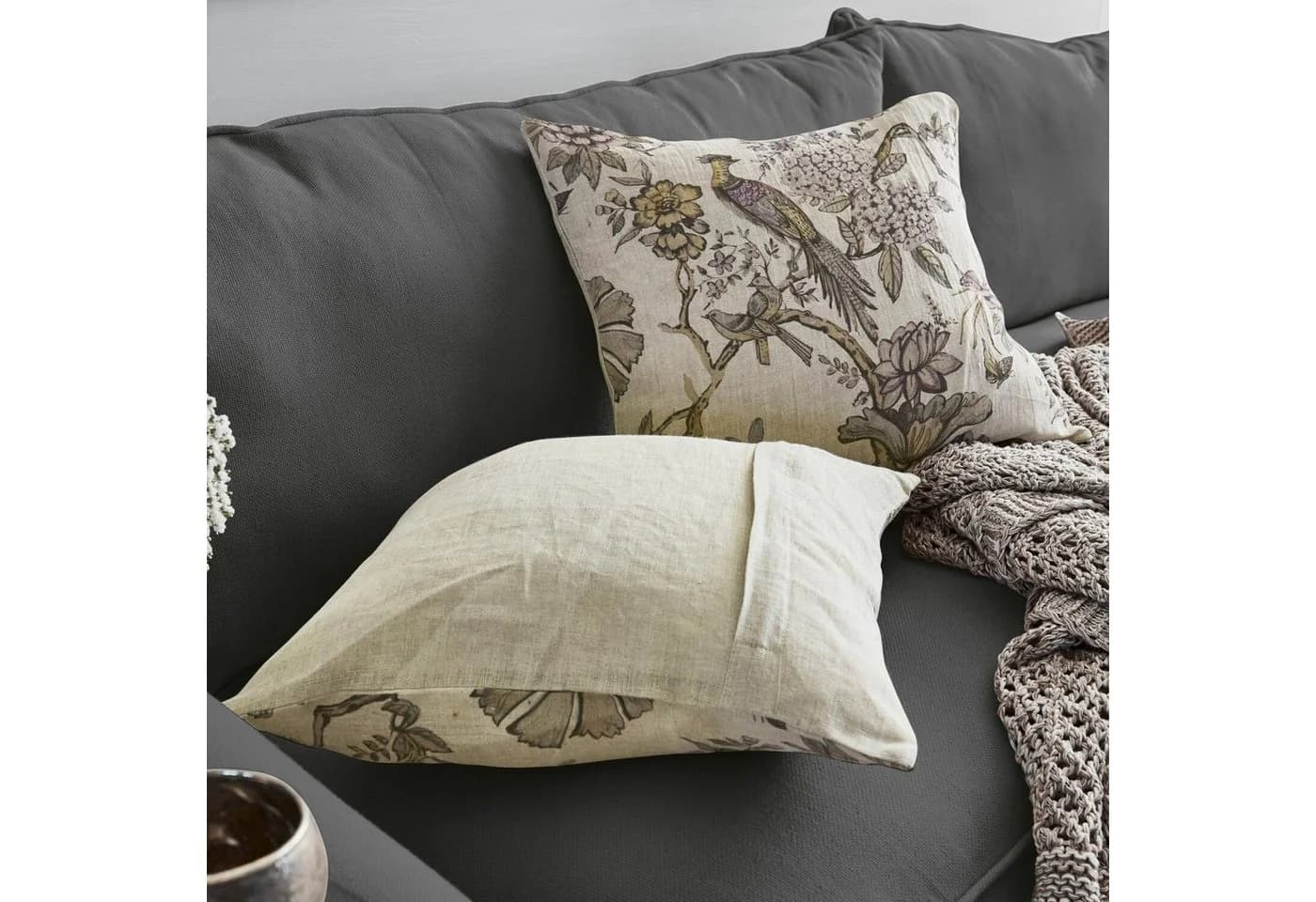Mirabeau Kissenhülle 2er Set Lorry beige Toile de Jouy - Bild 3