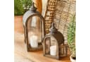 Mirabeau Kerzenlaterne Jadon 2er Set antikbraun Holz & Stahl Bild 1