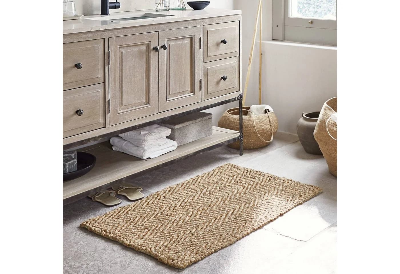 Mirabeau Badematte Daoukro braun 100% Jute
