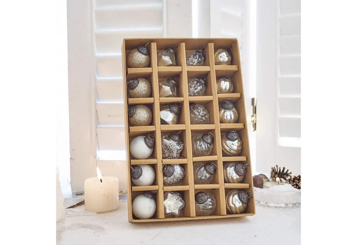 Mirabeau Christbaumschmuck Weihnachtsschmuck 24er Set Sanary Silber