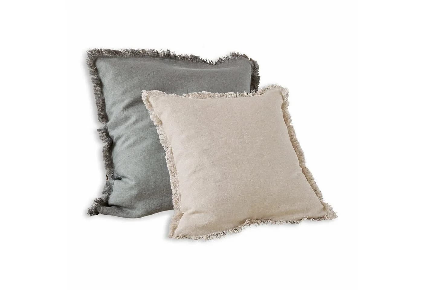 Mirabeau Kissenhülle 2er Set Quebo Grau/Beige Leinen - Bild 2