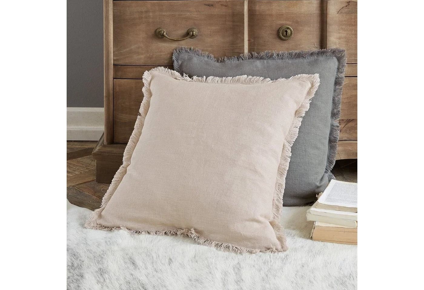 Mirabeau Kissenhülle 2er Set Quebo Grau/Beige Leinen - Bild 3