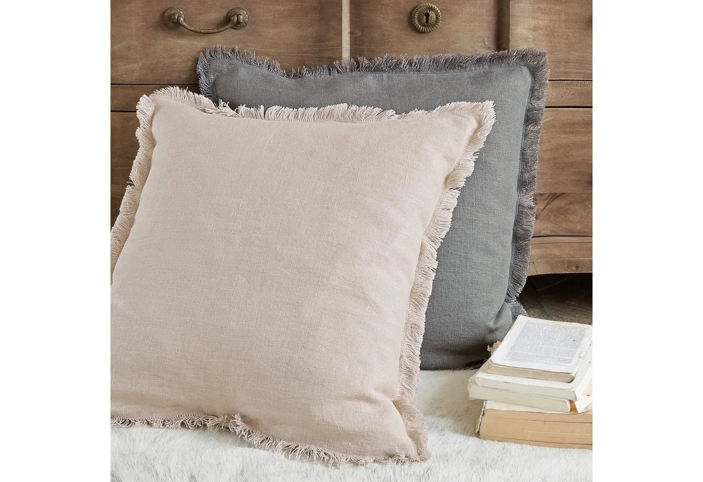 Mirabeau Kissenhülle 2er Set Quebo Grau/Beige Leinen - Bild 5