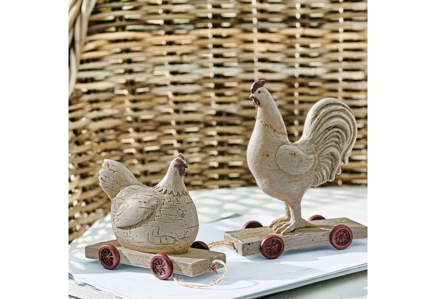 Mirabeau Osterfigur Huhn 2er Set Creme Polyresin - Bild 3