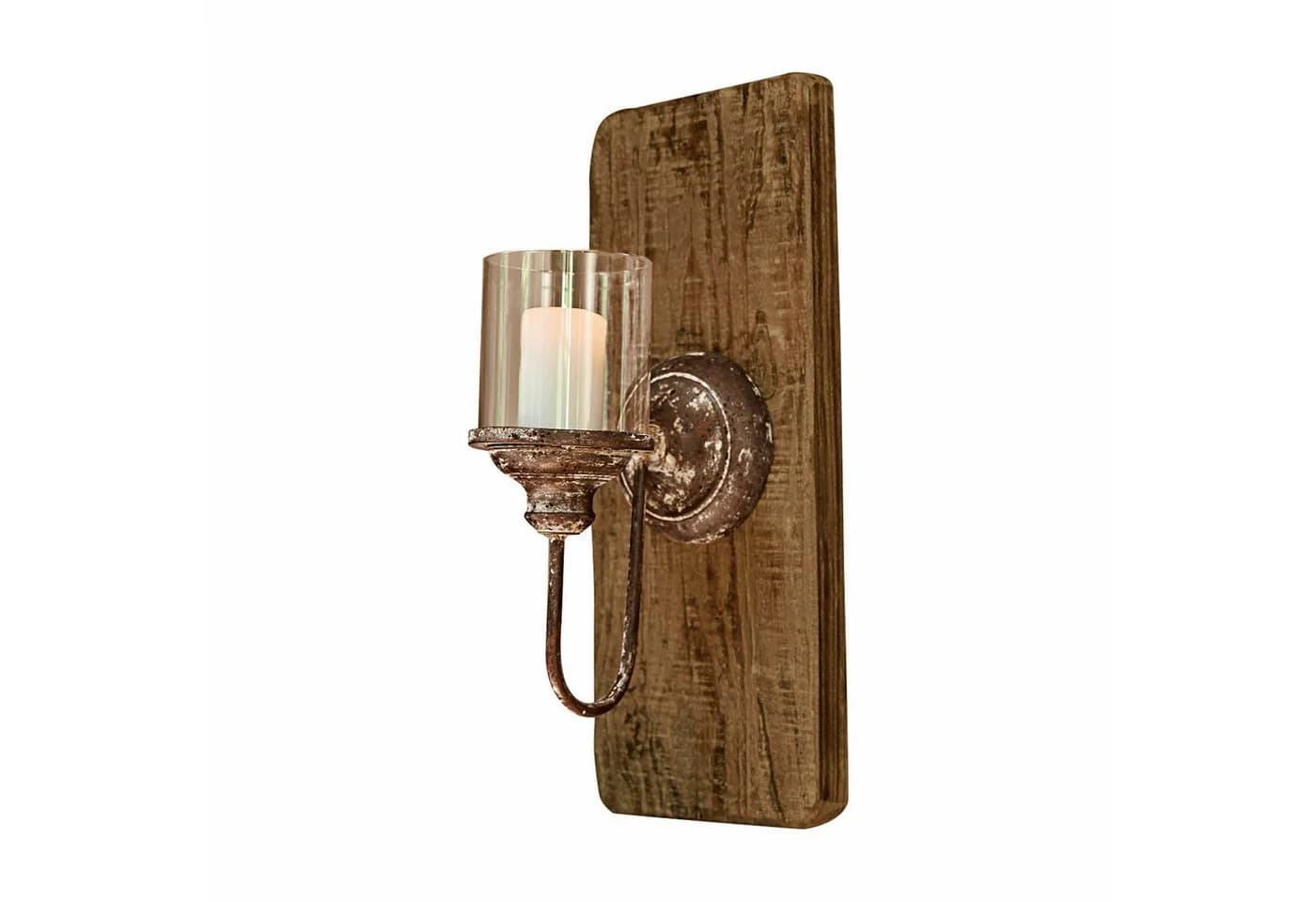 Mirabeau Wandkerzenhalter Vios antikbraun/klar mit Glaszylinder - Bild 2