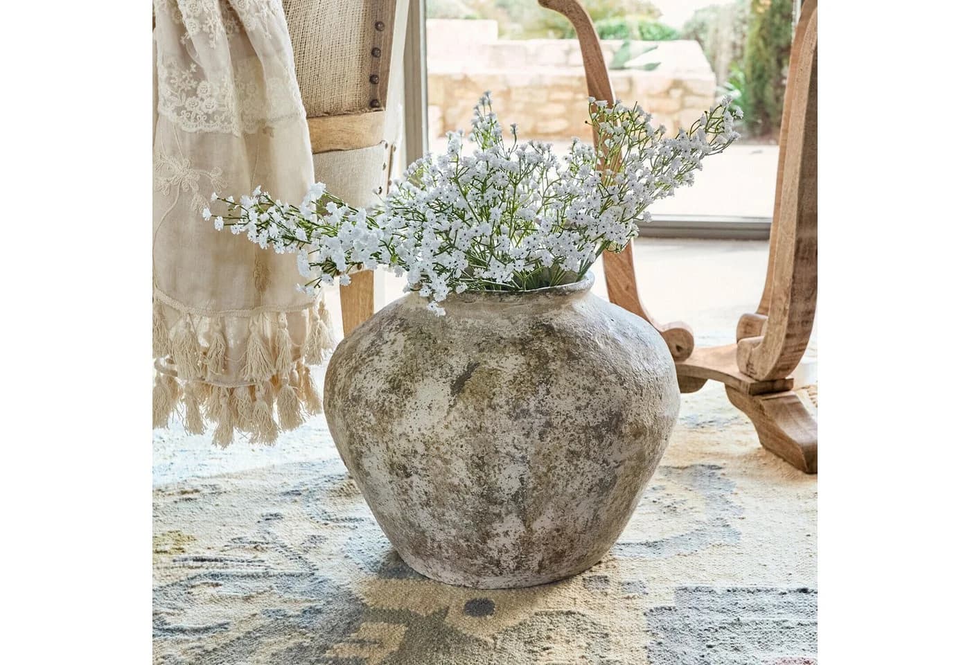 Mirabeau Tischvase Vase Champs antikgrau Kunststein