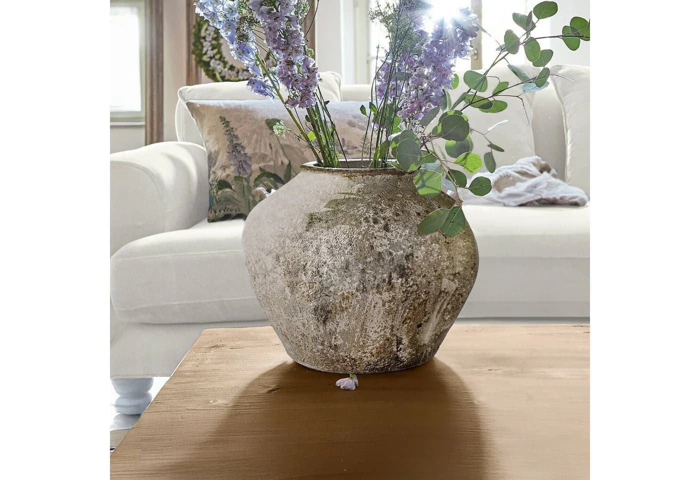Mirabeau Tischvase Vase Champs antikgrau Kunststein - Bild 3