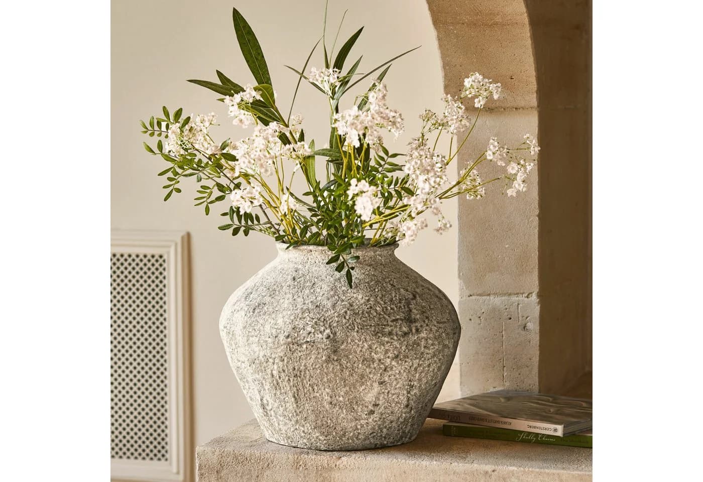 Mirabeau Tischvase Vase Champs antikgrau Kunststein - Bild 4