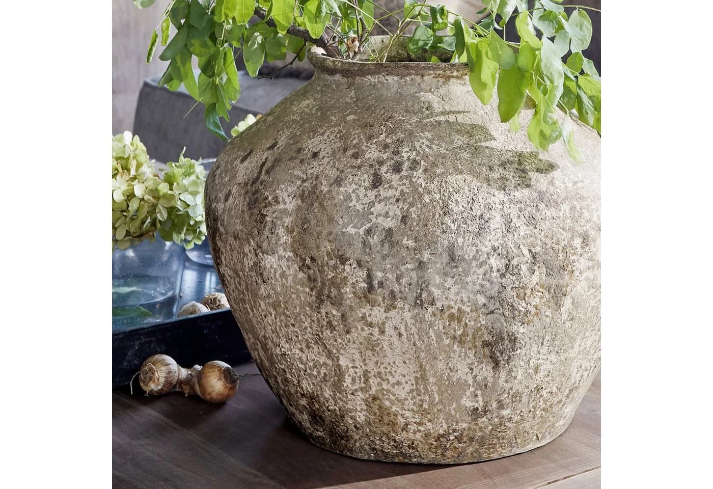 Mirabeau Tischvase Vase Champs antikgrau Kunststein - Bild 5