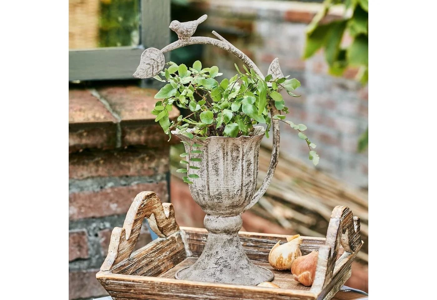 Mirabeau Übertopf Laria antikcreme Shabby-Chic Eisen