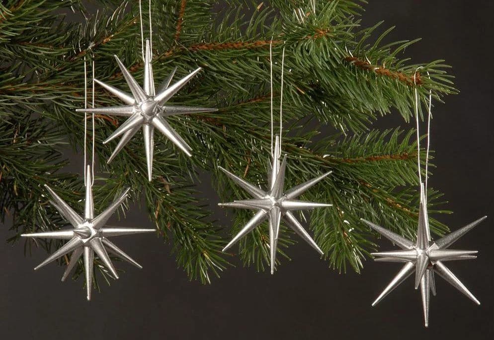 Albin Preissler Christbaumschmuck Handwerkskunst aus dem Erzgebirge (4-tlg.) Silber
