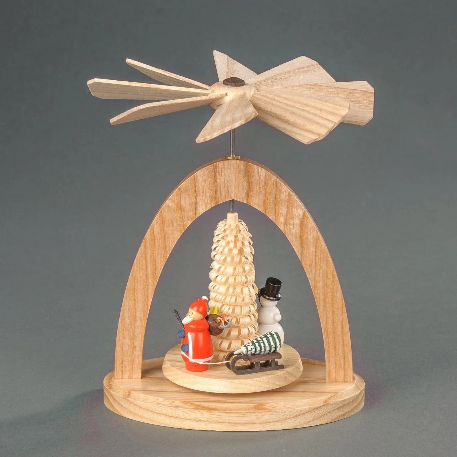 Albin Preissler Weihnachtspyramide Wärmespiel Beige Eschenholz