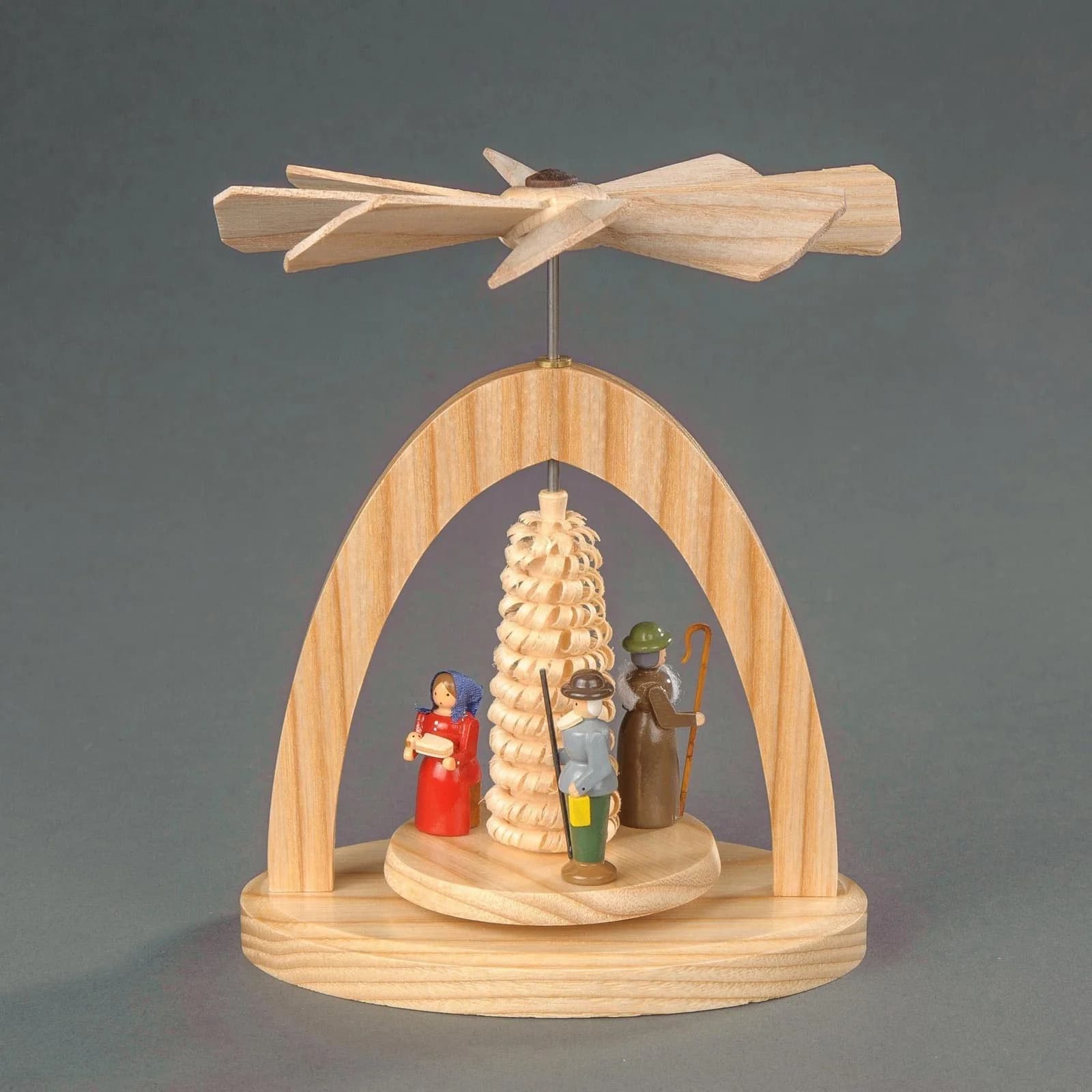Albin Preissler Weihnachtspyramide Wärmespiel Christi Geburt Massivholz Esche