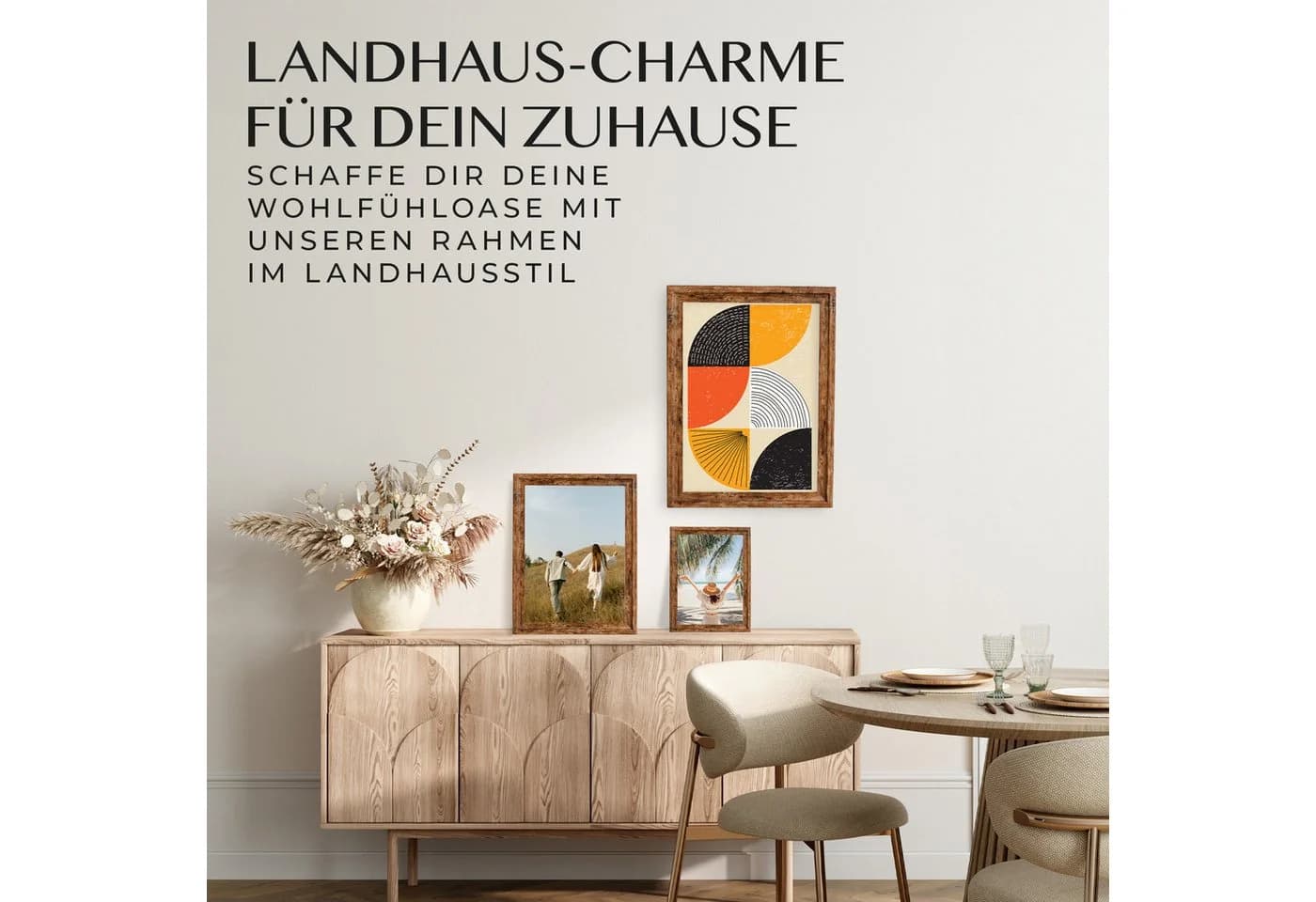 Mein Landhaus Bilderrahmen Narva Walnuss mit Echtglas